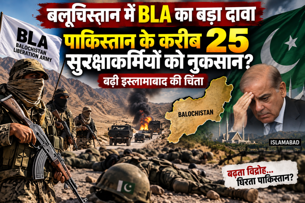 बलूचिस्तान में BLA का बड़ा दावा: पाकिस्तान के करीब 25 सुरक्षाकर्मियों को नुकसान? बढ़ी इस्लामाबाद की चिंता